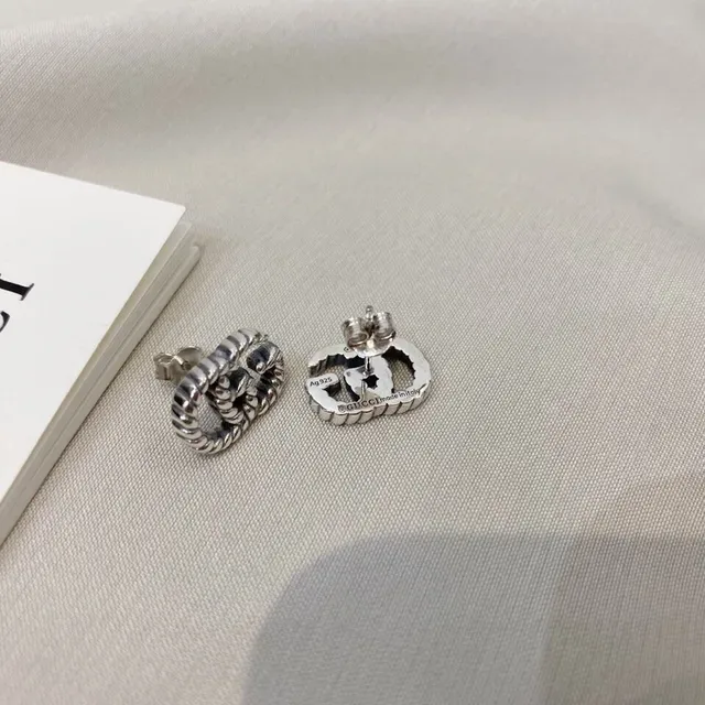 Gucci GG Marmont Twisted Rope Interlocking G Stud Earrings 9