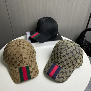 Gucci GG Monogram Canvas Web Stripe Baseball Cap