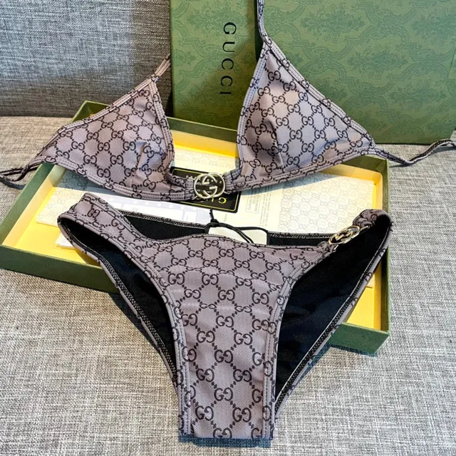 Gucci GG Monogram Halter Triangle Top and Low-Rise Briefs Swimwear 6