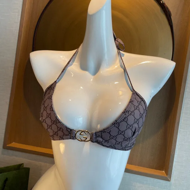 Gucci GG Monogram Halter Triangle Top and Low-Rise Briefs Swimwear 8