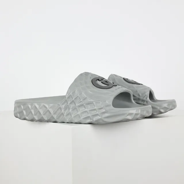 Gucci Gray Molded Rubber Sole Diamond-Quilted Texture Slippers 3