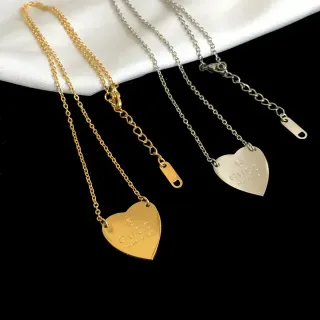 Gucci Heart Pendant Necklace Gold and Silver Tone Necklaces