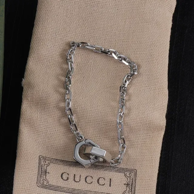 Gucci Hexagon Nut Silver Chain Bracelet 4