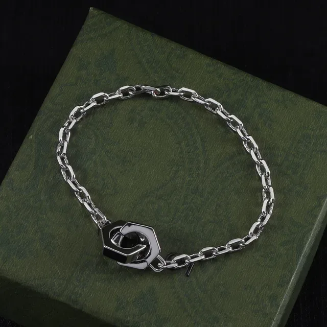 Gucci Hexagon Nut Silver Chain Bracelet 5