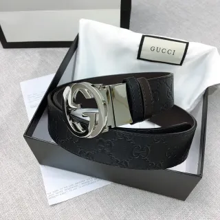 Gucci Horsebit 1955 Black Embossed GG Leather Belt
