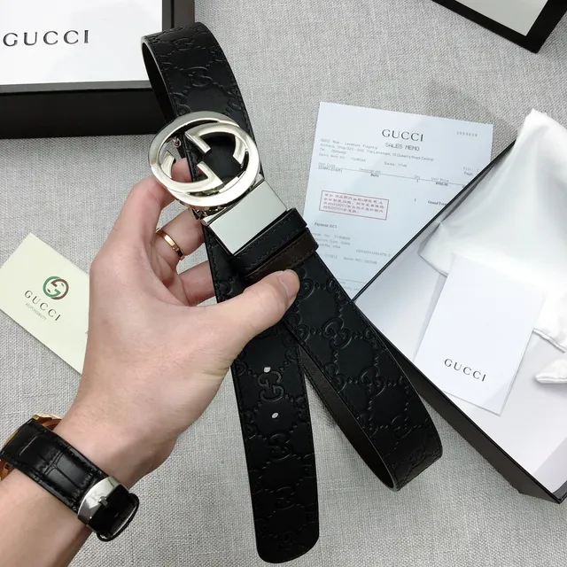 Gucci Horsebit 1955 কালো উলকিযুক্ত GG চামড়ার বেল্ট 6