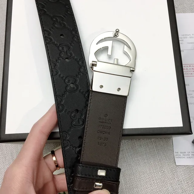 Gucci Horsebit 1955 কালো উলকিযুক্ত GG চামড়ার বেল্ট 7