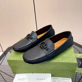 Gucci Horsebit 1955 Black Leather Double G Buckle Loafers