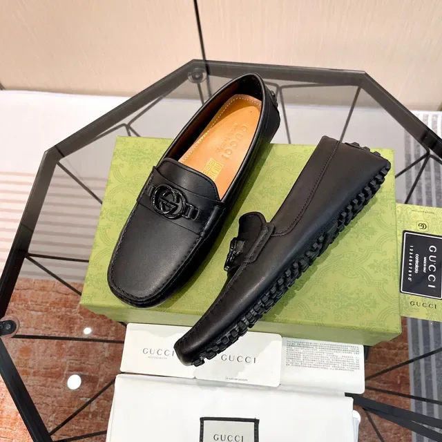 Gucci Horsebit 1955 Mocassins en cuir noir avec boucle Double G 6