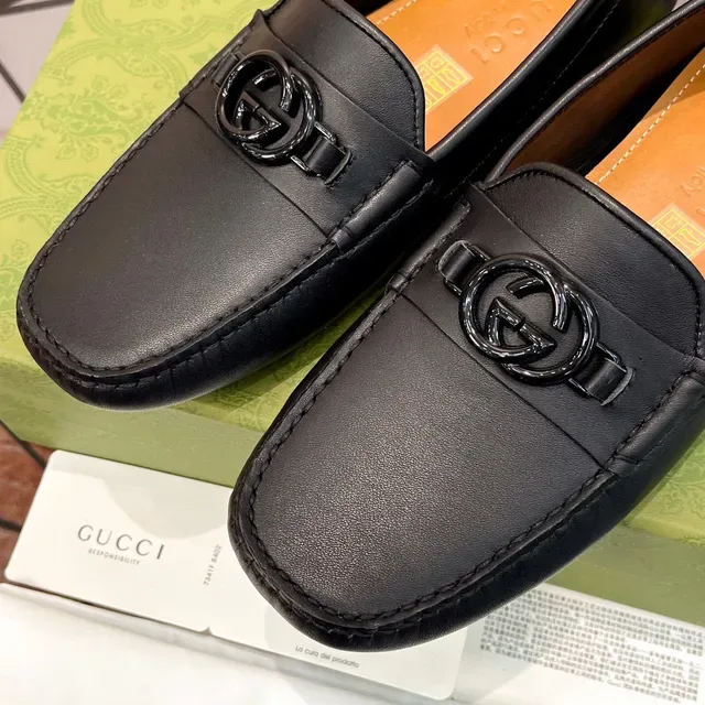 Gucci Horsebit 1955 Mocassins en cuir noir avec boucle Double G 7