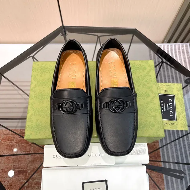 Gucci Horsebit 1955 Mocassins en cuir noir avec boucle Double G 8
