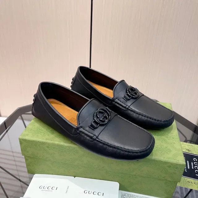 Gucci Horsebit 1955 Mocassins en cuir noir avec boucle Double G 9