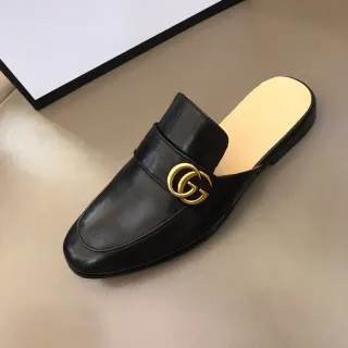 Gucci Horsebit 1955 黑色皮革 金扣 乐福鞋
