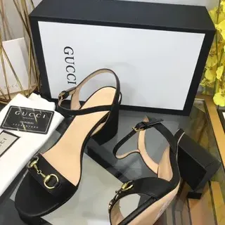 Gucci Horsebit 1955 Black Leather Horsebit Buckle Gladiator Sandals