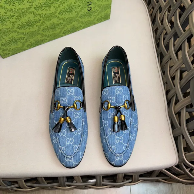 Gucci Horsebit 1955 denim bleu GG Monogram mocassins 2