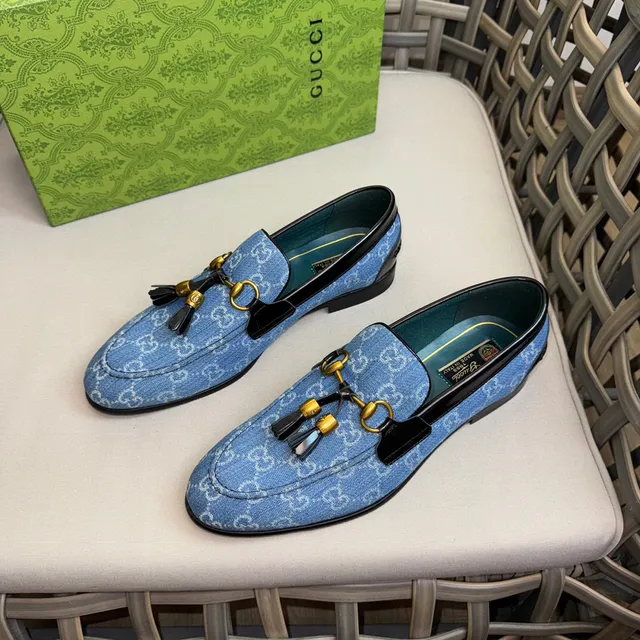Gucci Horsebit 1955 denim bleu GG Monogram mocassins 4