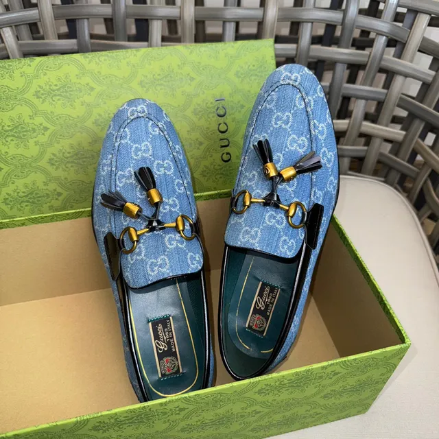 Gucci Horsebit 1955 denim bleu GG Monogram mocassins 7