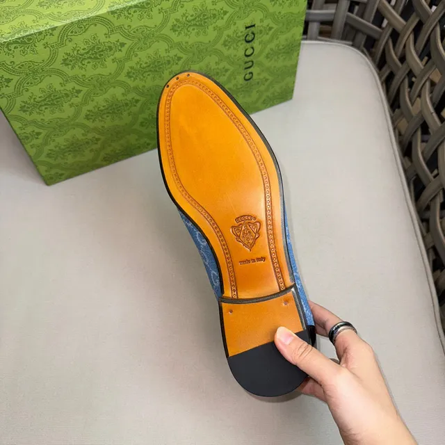Gucci Horsebit 1955 denim bleu GG Monogram mocassins 9
