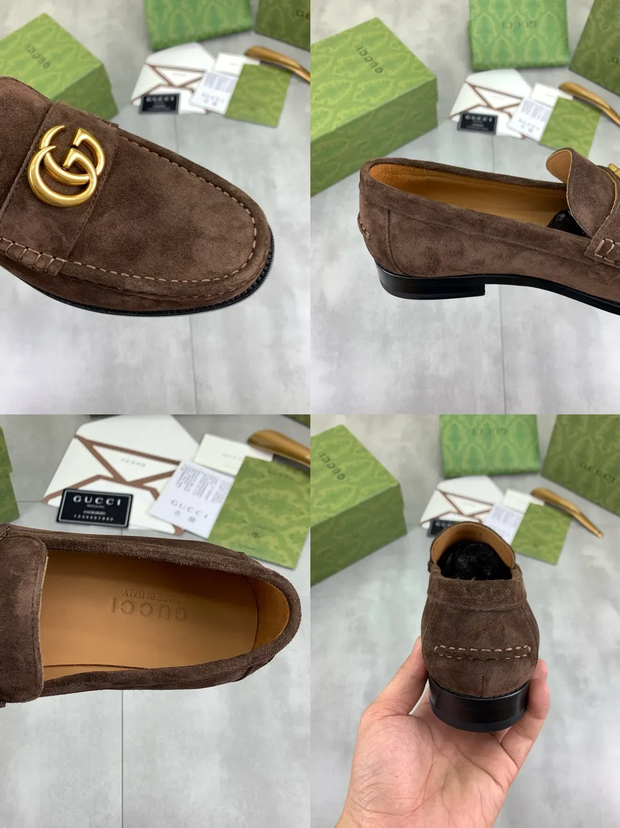 Gucci Horsebit 1955 Brown Suede Loafers 3