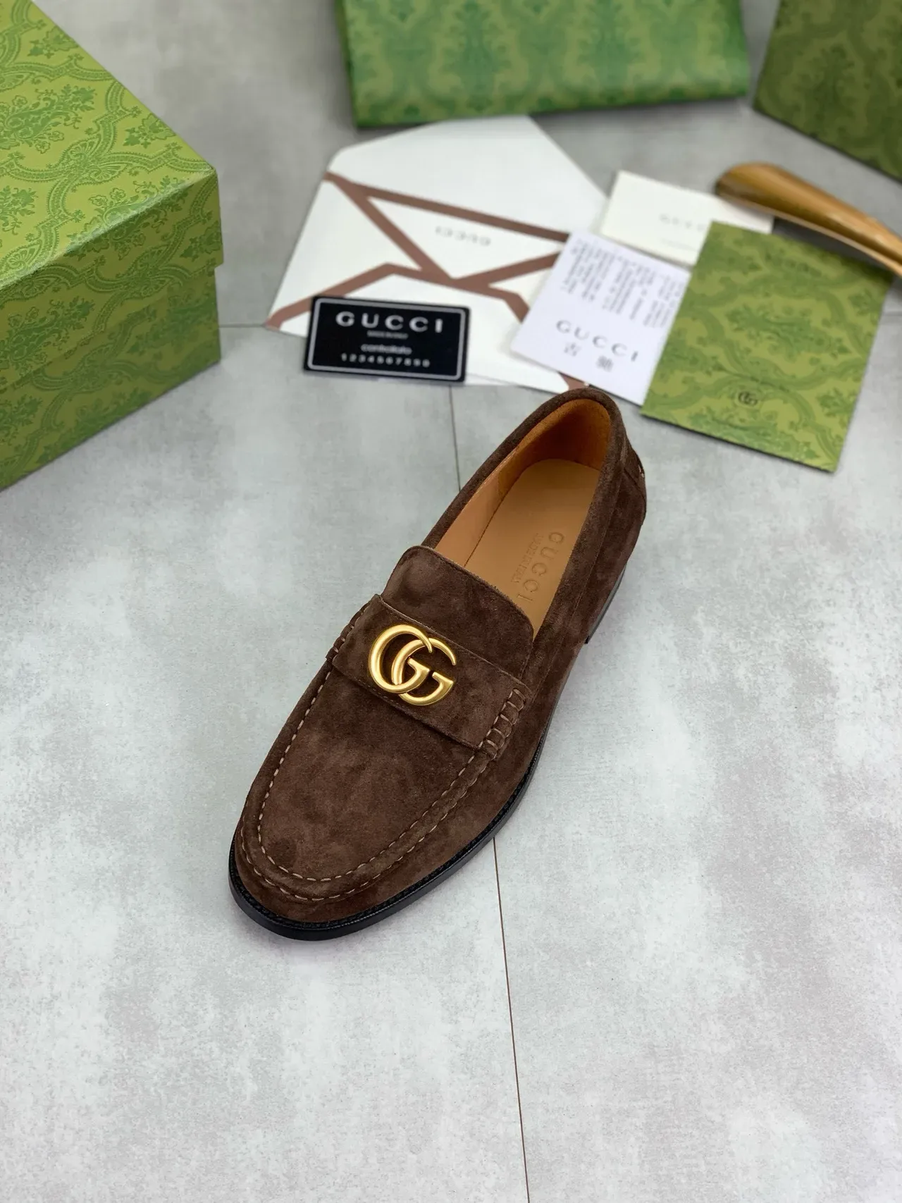 Gucci Horsebit 1955 Brown Suede Loafers 5