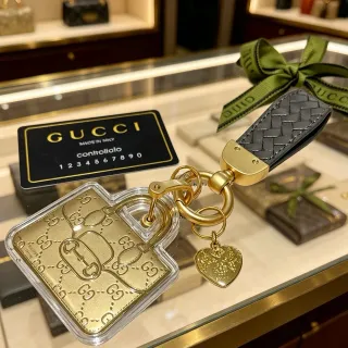 Gucci Horsebit 1955 Gold Black GG Monogram Embossed Plaque Intrecciato Woven Leather Strap Phone Accessory