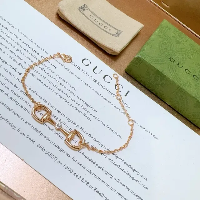 Bracelet Gucci Horsebit 1955 Cristal Doré 3