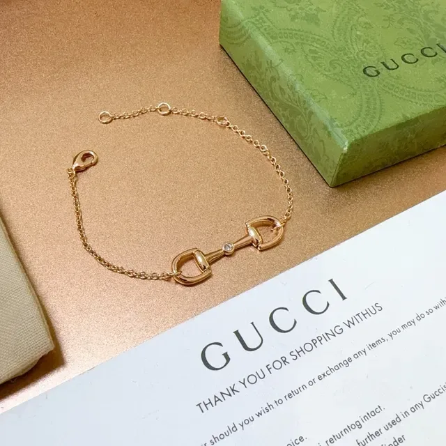 Bracelet Gucci Horsebit 1955 Cristal Doré 4