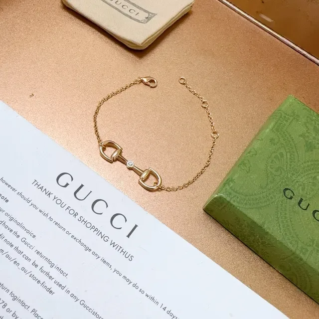 Bracelet Gucci Horsebit 1955 Cristal Doré 6