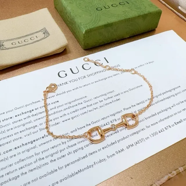 Bracelet Gucci Horsebit 1955 Cristal Doré 7