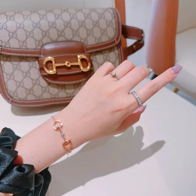 Bracelet Gucci Horsebit 1955 Cristal Doré 8