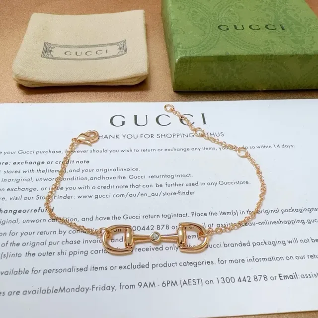 Bracelet Gucci Horsebit 1955 Cristal Doré 9