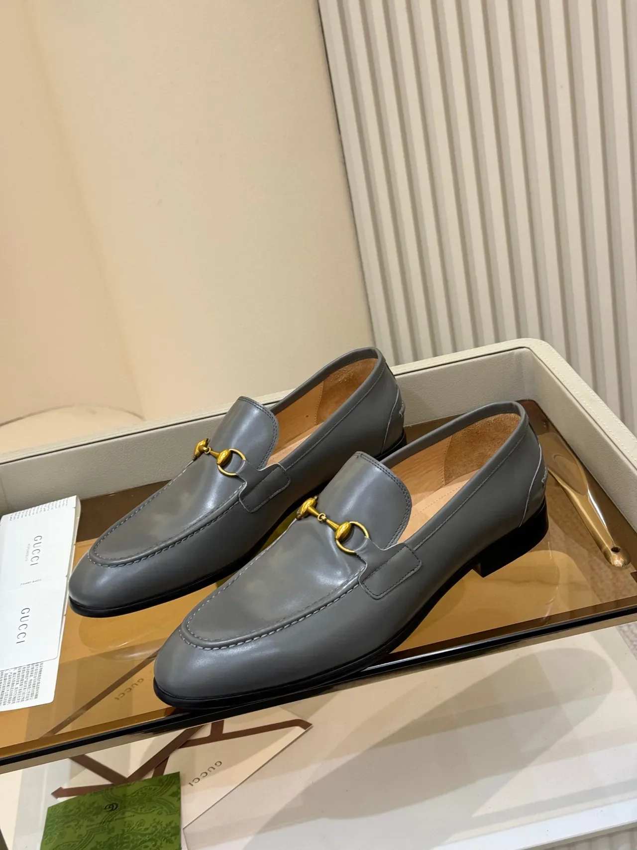 Gucci Horsebit 1955 Gray Leather Loafer 5