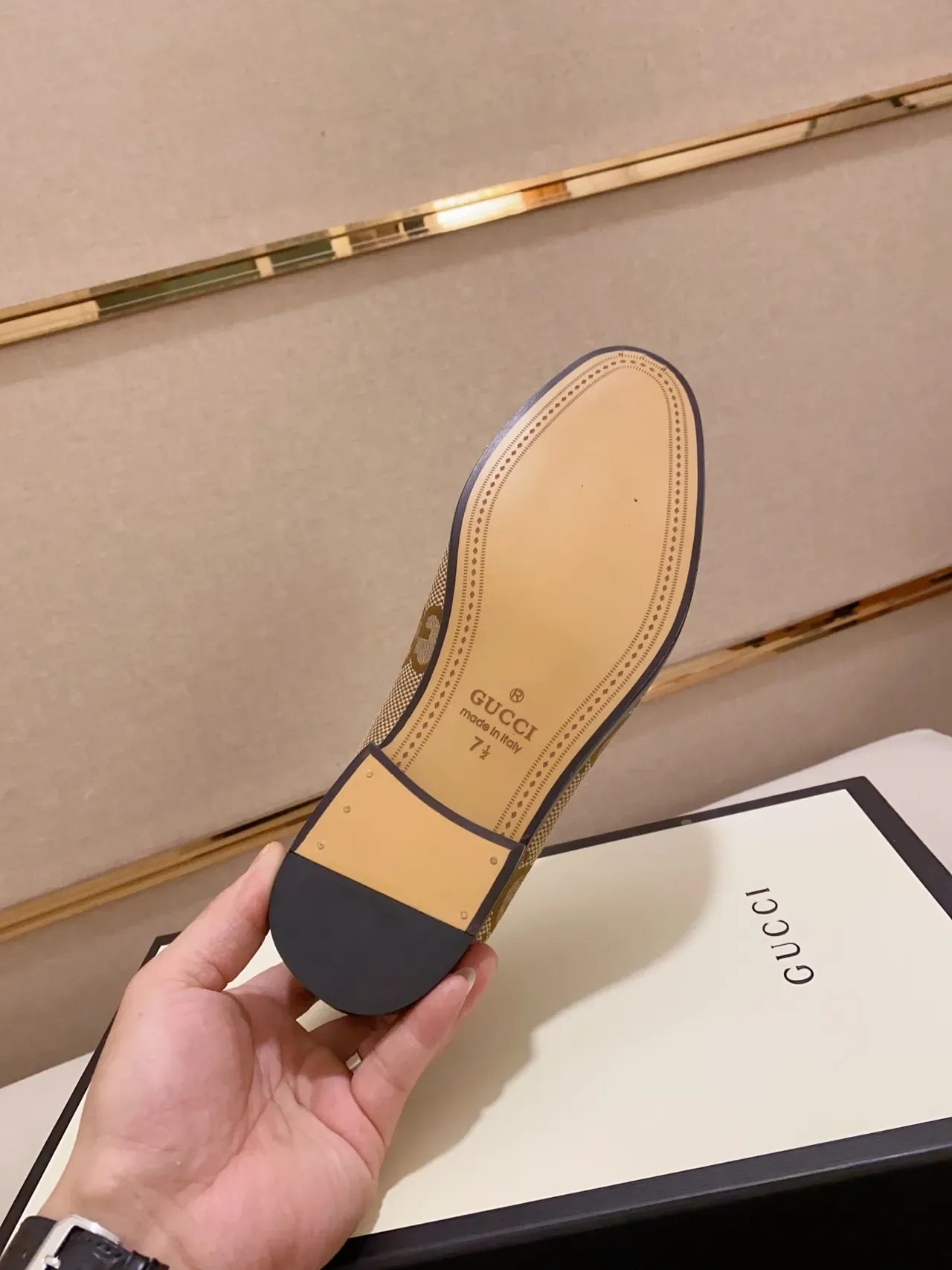 Gucci Horsebit 1955 Loafer Beige Brown GG Monogram Canvas Loafers 2
