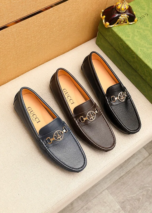 Gucci Horsebit 1955 Navy Pebbled Leather Loafers 5
