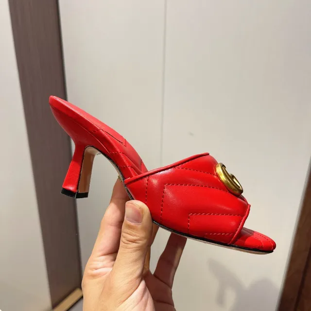 Gucci Horsebit 1955 Sandálias Mule Casual de Couro Acolchoado Vermelho 6