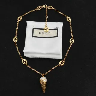 Gucci Ice Cream Cone Pendant Gold-Tone Chain Necklace