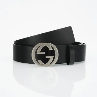 Gucci Interlocking G Belt Black Leather Belt