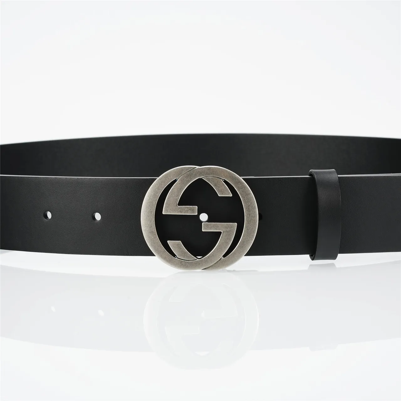 Gucci Interlocking G Belt Black Leather Belt 8