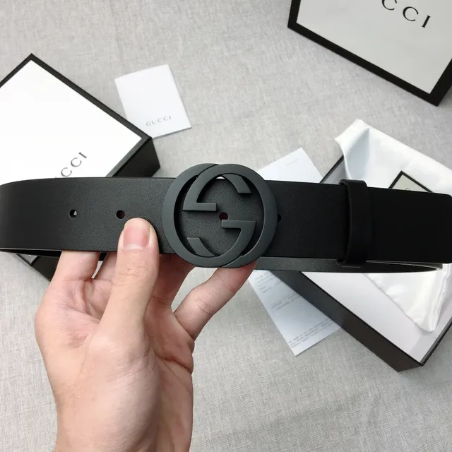 Gucci Interlocking G Belt Black Leather Belt 4