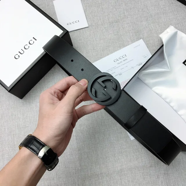 Gucci Interlocking G Belt Black Leather Belt 5