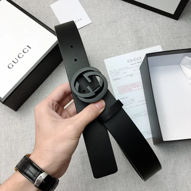 Gucci Interlocking G Belt Black Leather Belt 6