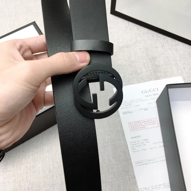 Gucci Interlocking G Belt Black Leather Belt 8