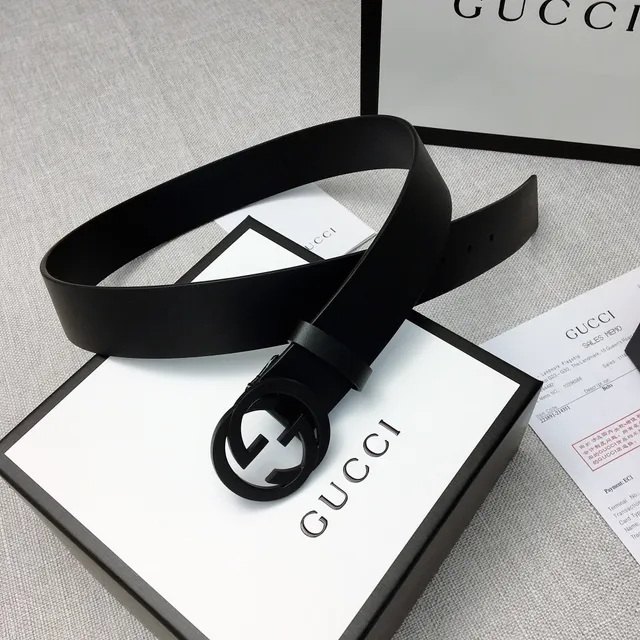Gucci Interlocking G Belt Black Leather Belt 9