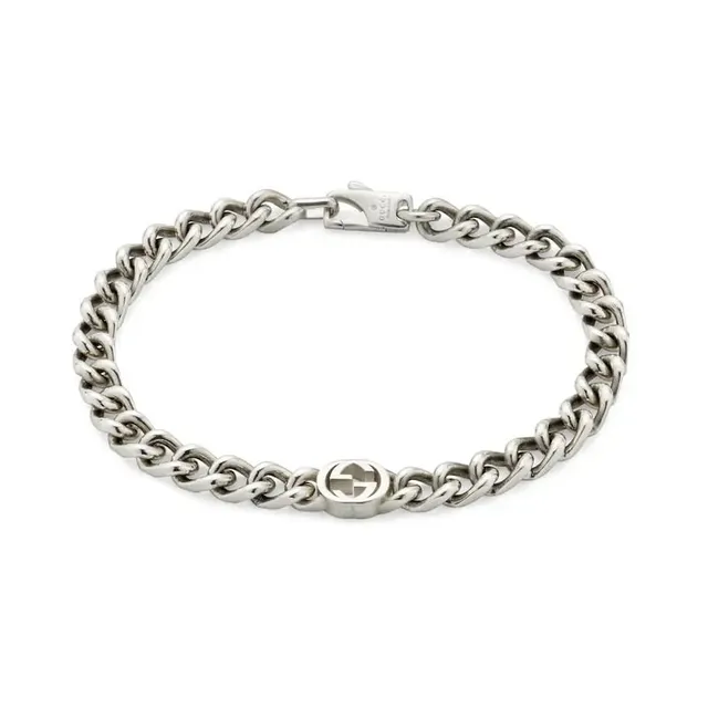Gucci Interlocking G Curb Chain Silver-Tone Necklace 10
