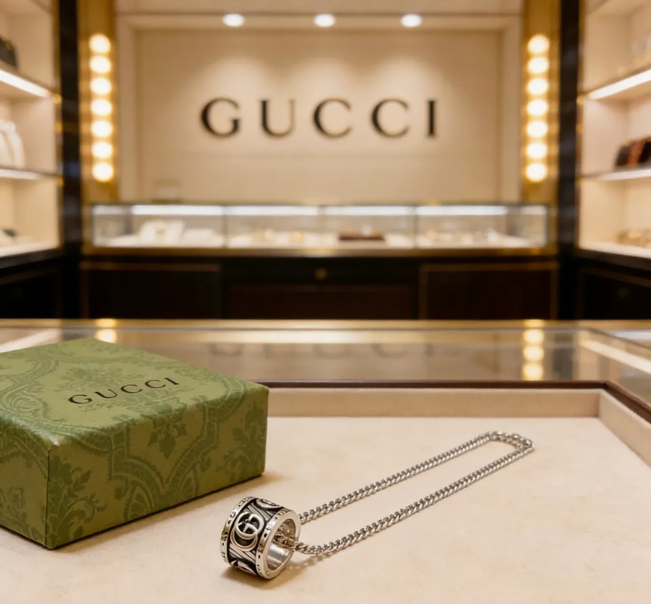 Gucci Interlocking G Cylindrical Pendant Necklace 5