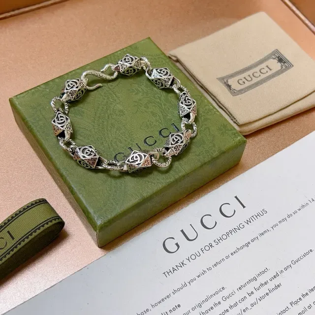 Gucci Interlocking G Geometric Link Bracelet 4