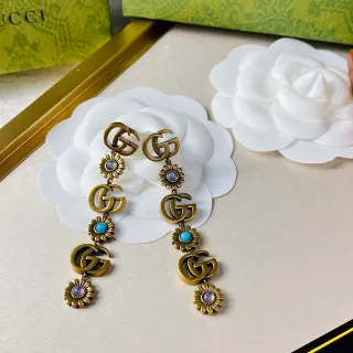 Gucci Interlocking GG Floral Drop Earrings
