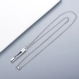 Gucci Link to Love Silver Minimalist Tubular Pendant Necklace