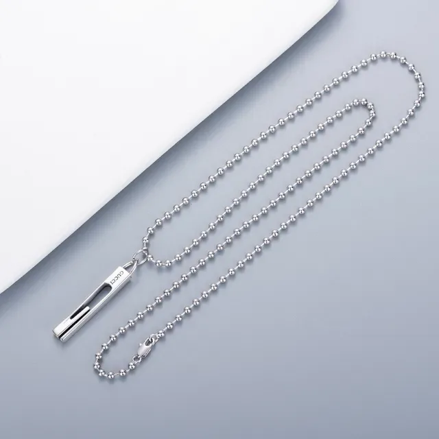 Gucci Link to Love Silver Minimalist Tubular Pendant Necklace 4