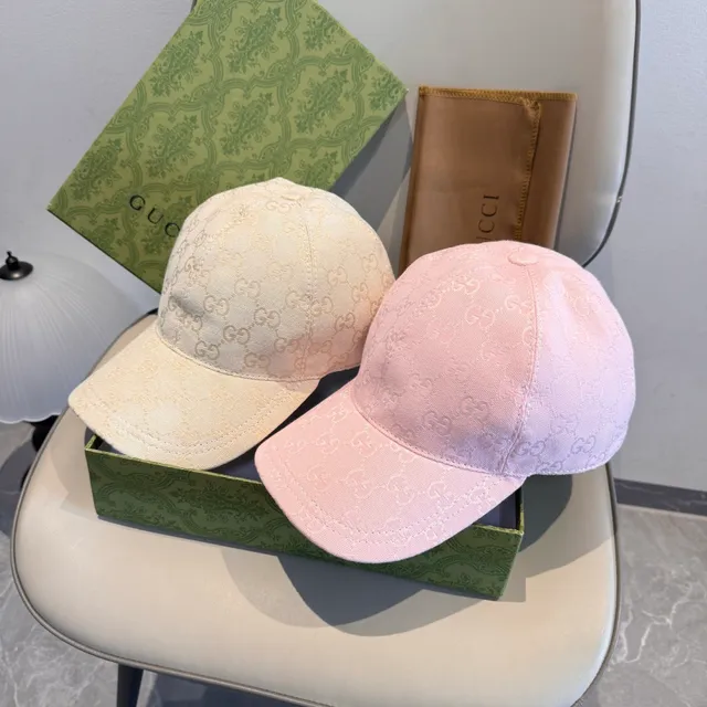 Gucci Monogram Jacquard Pink Baseball Cap 2
